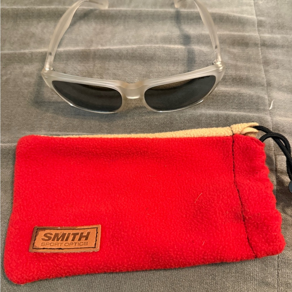Smith Optics Tioga - Polarized Frosted Clear Sunglasses with Dark Lenses - Picture 7 of 7